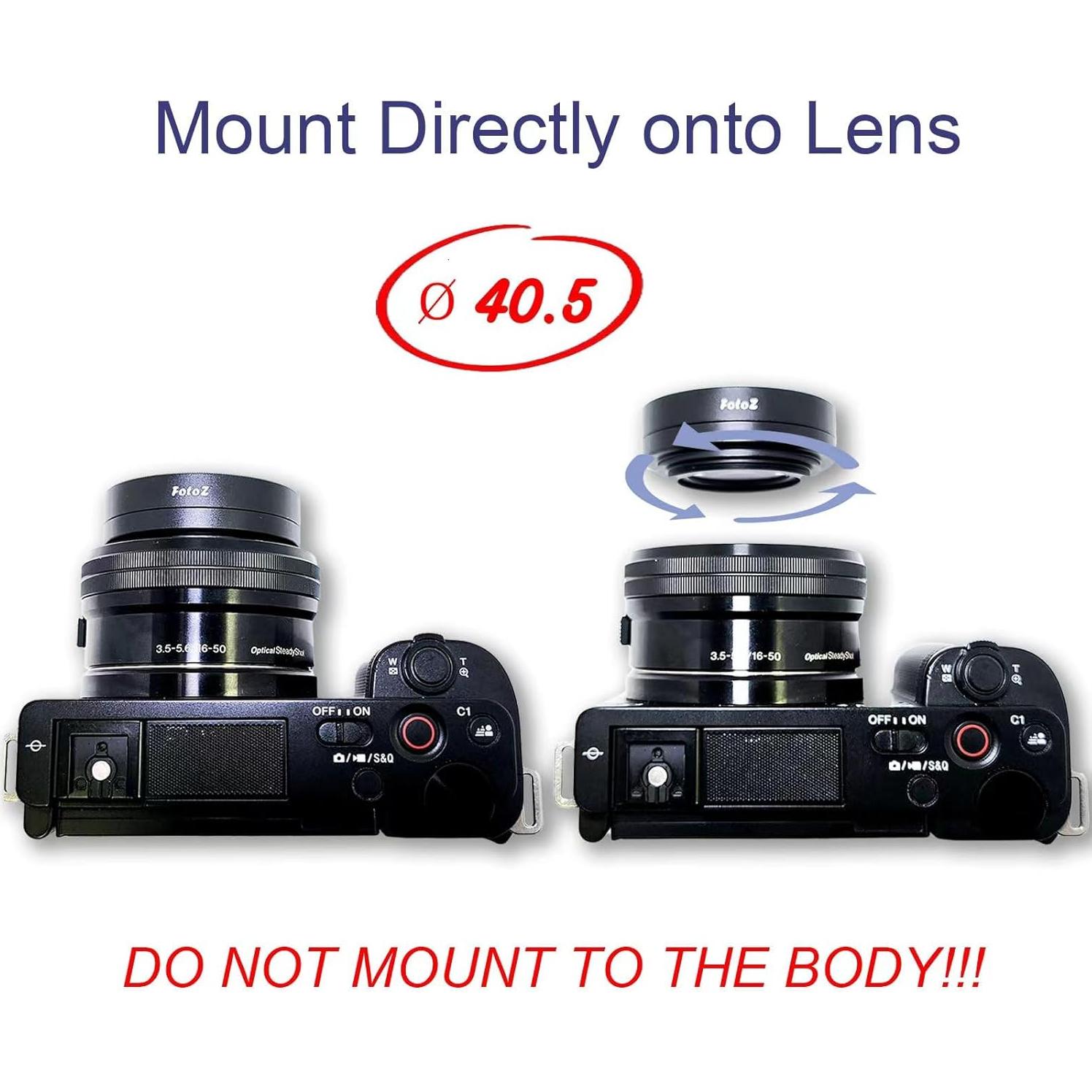 Lente Gran Angular y Macro FotoZ 40.5mm para Sony ZV-1F ZV-E10