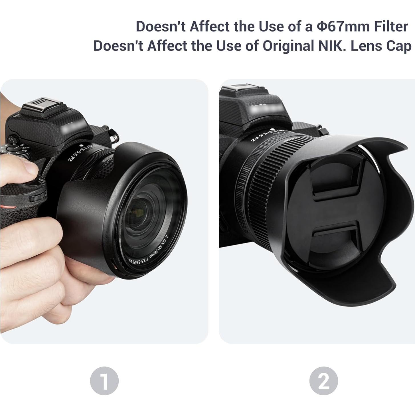 Parasoles JJC para lente Nikon NIKKOR Z 12-28mm F3.5-5.6