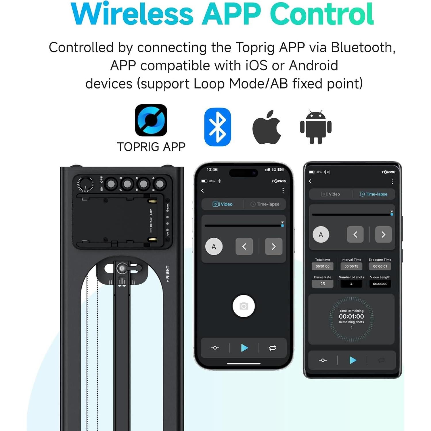 Slider de Cámara Motorizado Toprig S40 40cm Control APP