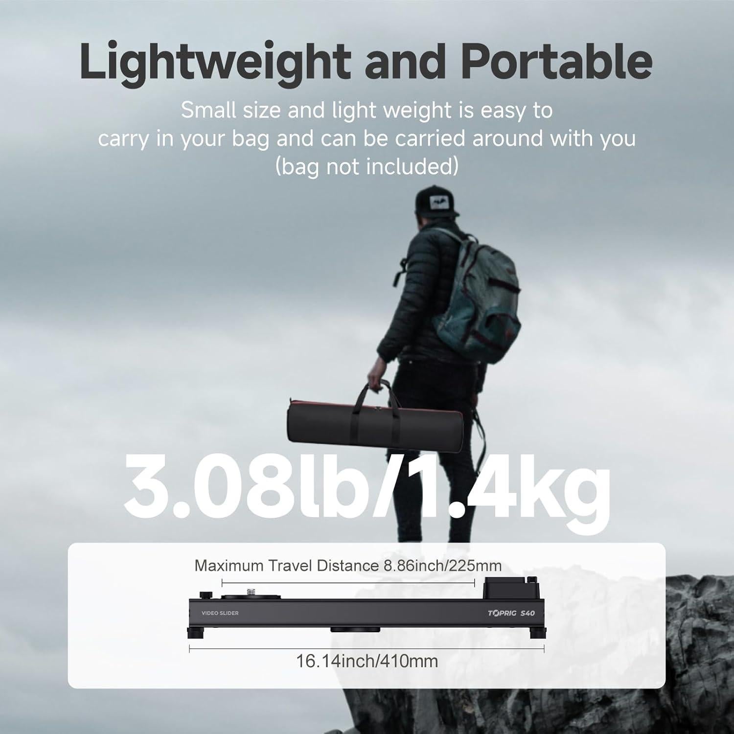 Slider de Cámara Motorizado Toprig S40 40cm Control APP