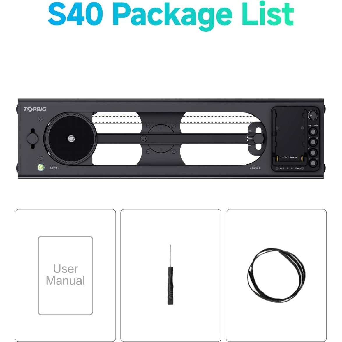 Slider de Cámara Motorizado Toprig S40 40cm Control APP