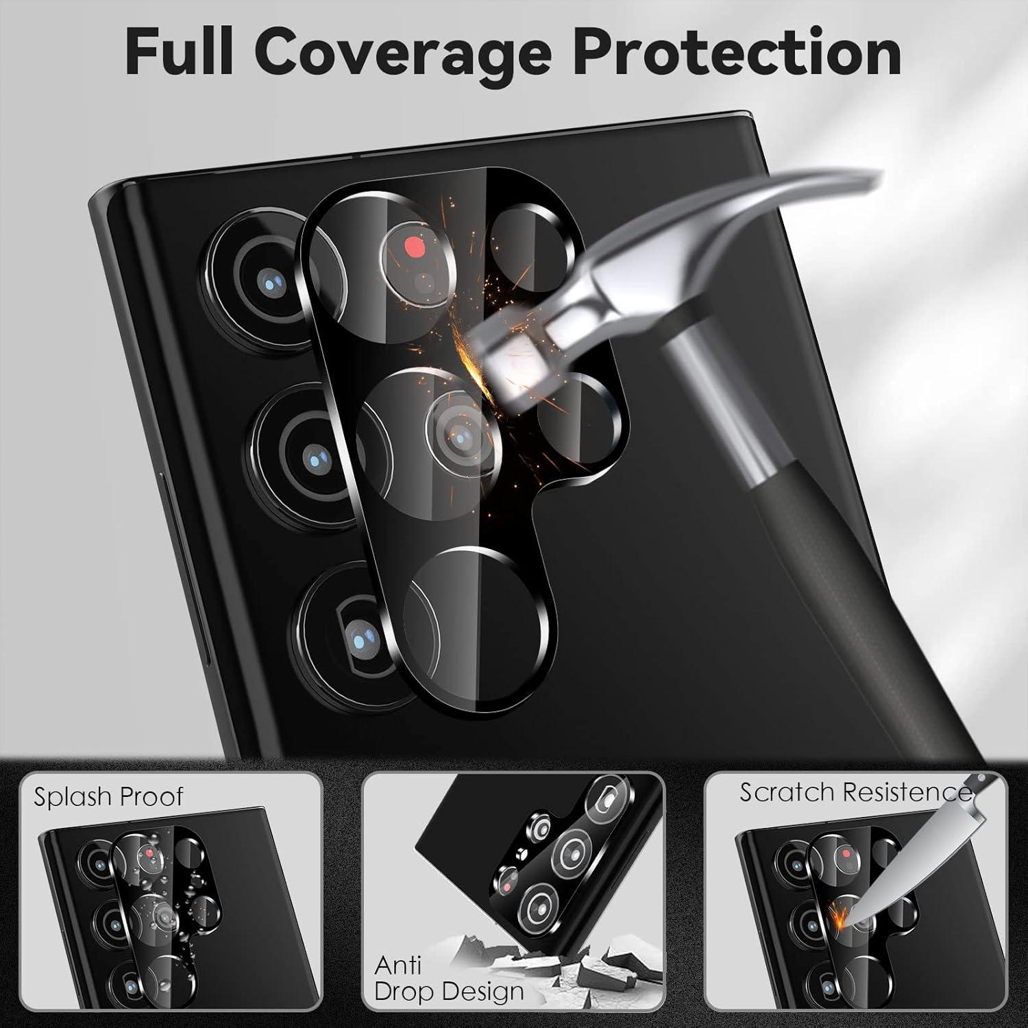 Protectores de Lente de Cámara CloudValley para Samsung Galaxy S23 Ultra - Vidrio Templado 9H, Paquete de 4