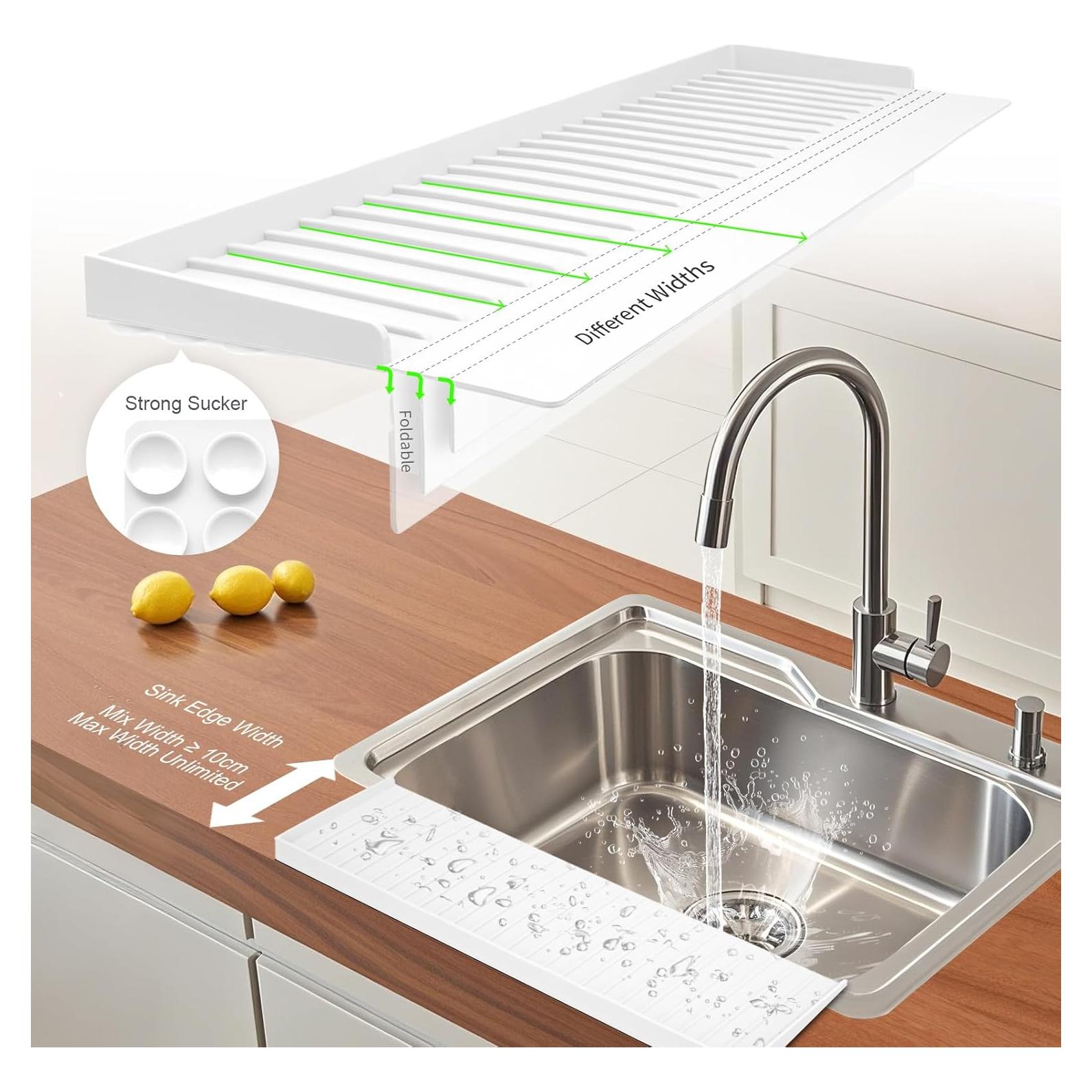 Protector de Borde de Fregadero Silicona BUQ 50cm Blanco