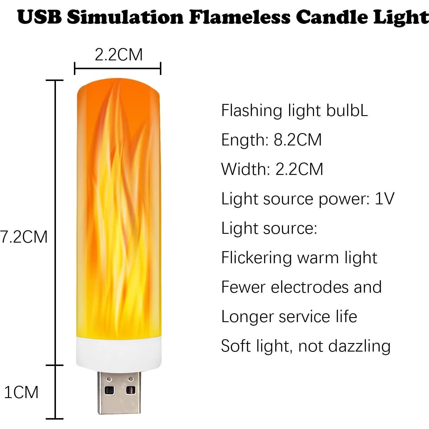 Bombilla LED Efecto Llama USB DASITON - 3 Piezas 5W