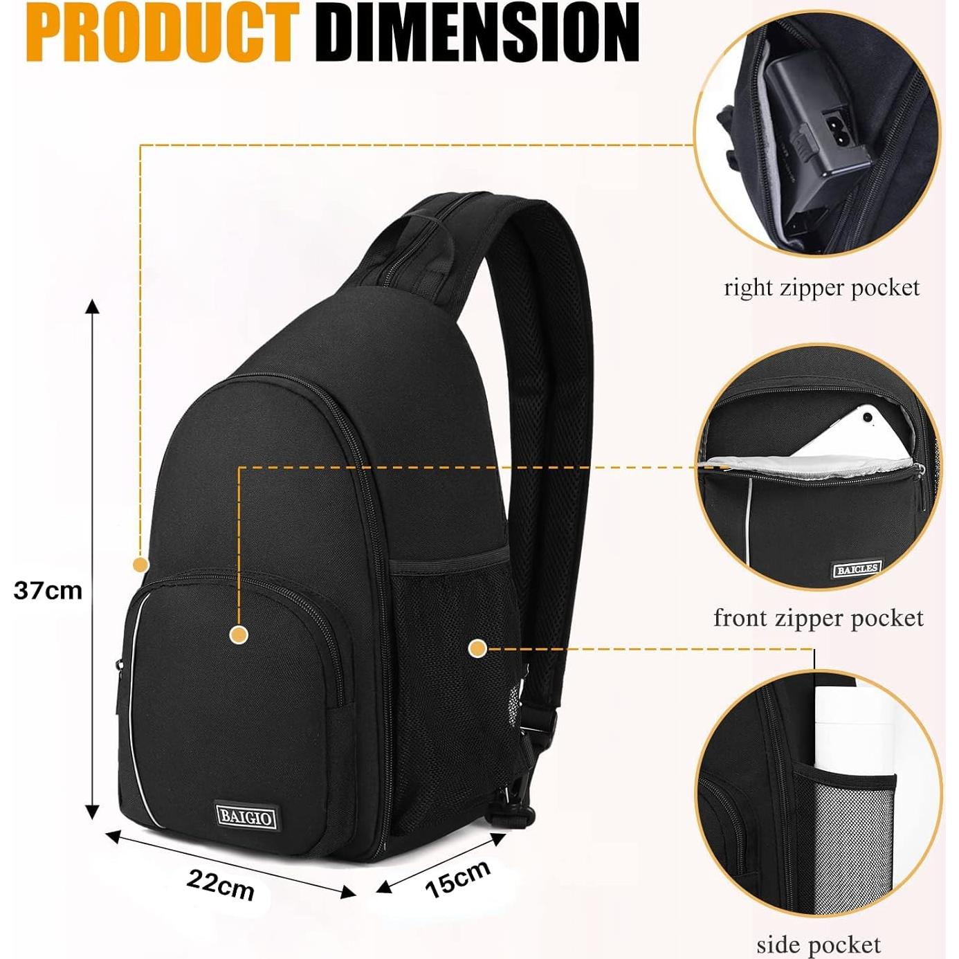 Bolsa de Mensajero para Cámara BAIGIO Resistente al Agua 17x10x35cm