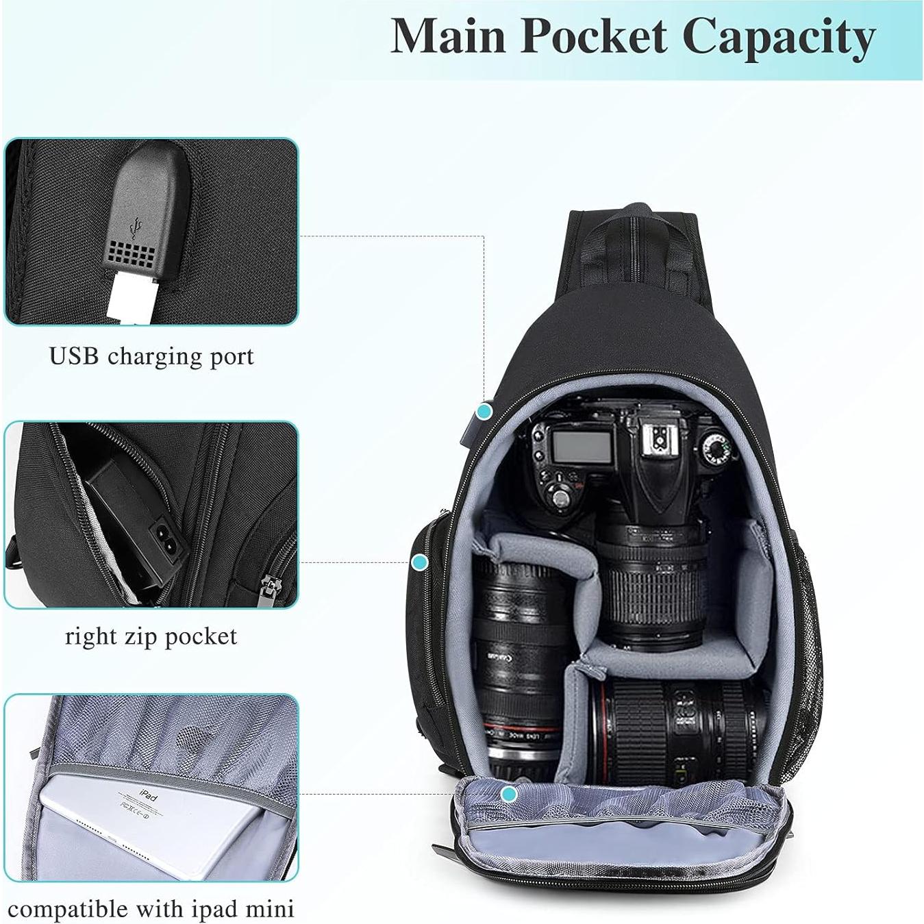 Bolsa de Mensajero para Cámara BAIGIO Resistente al Agua 17x10x35cm