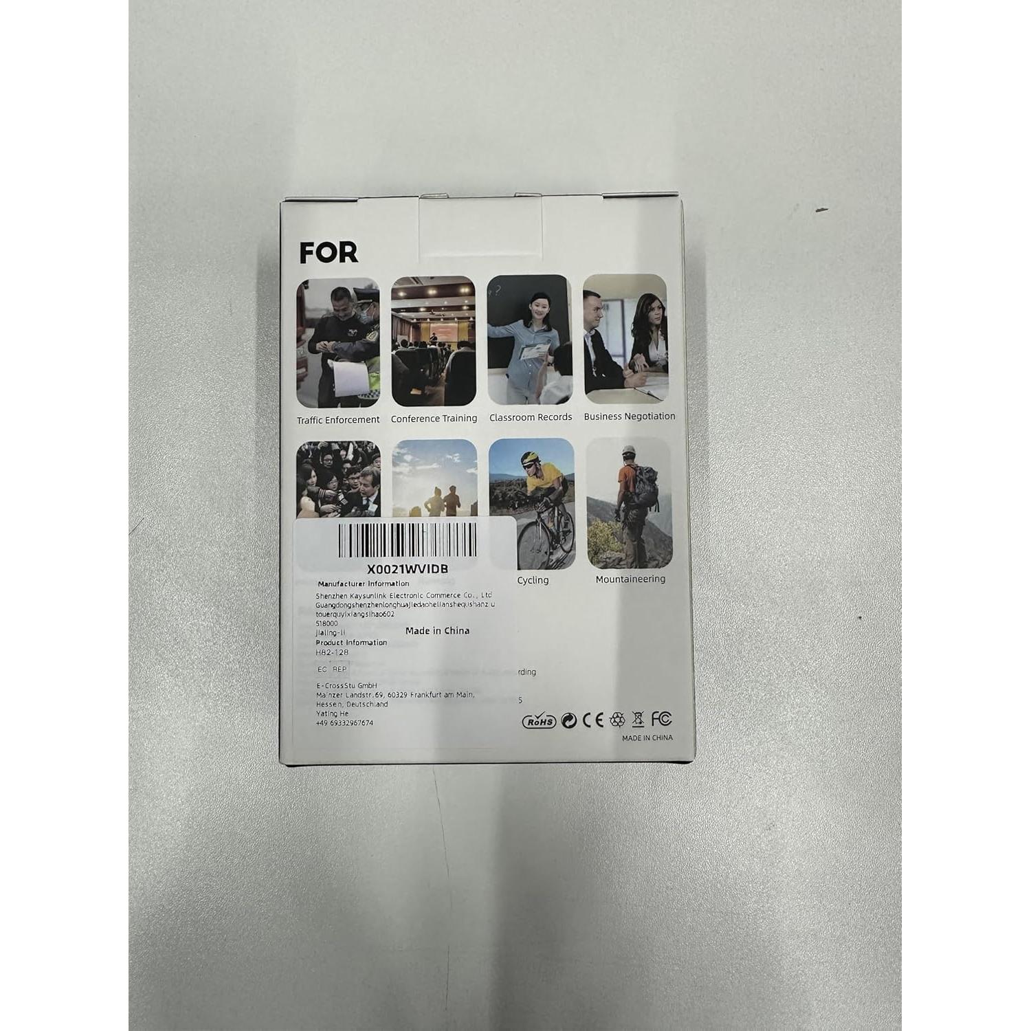 Cámara Corporal Kaysunlink H82 1080P FHD con Alarma y 128GB