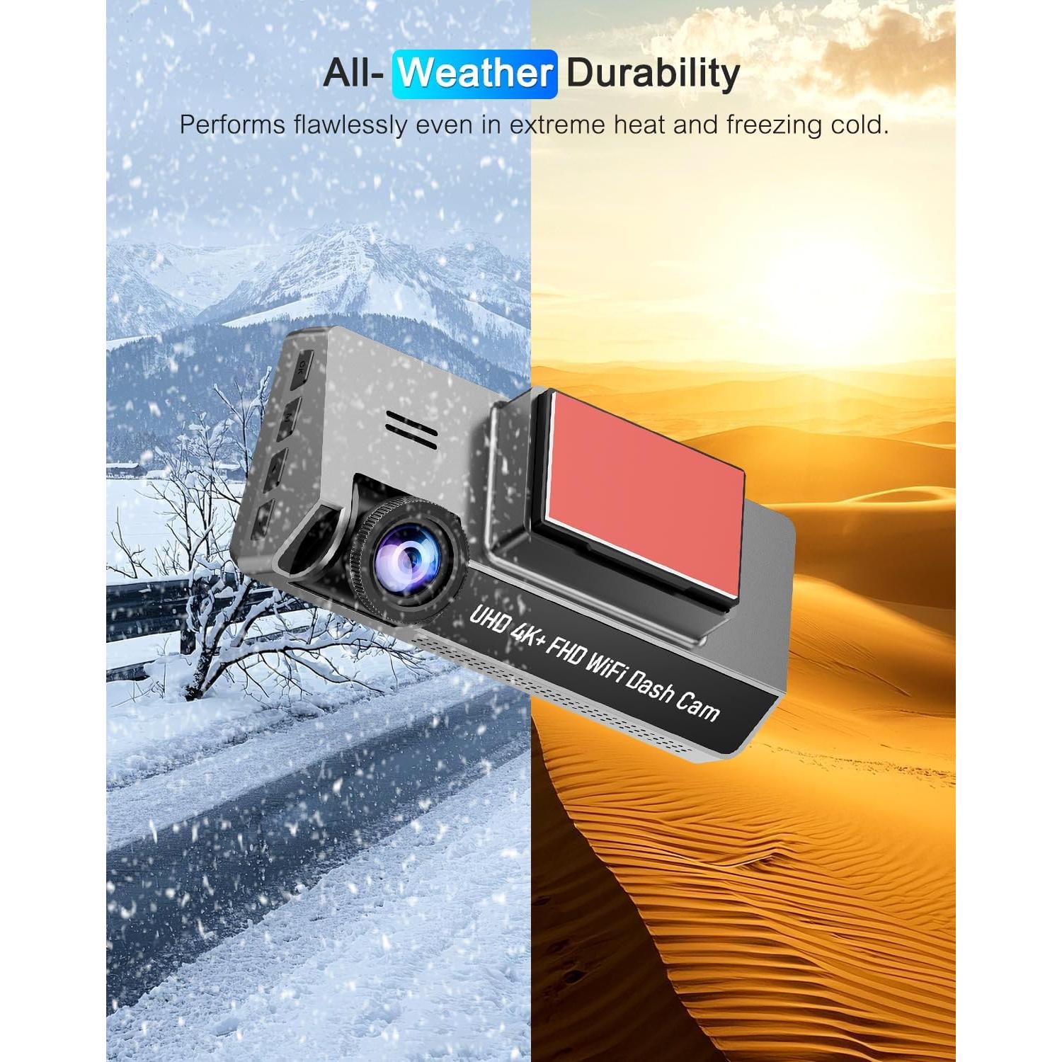 Cámara de tablero 4K POYBPCY con WiFi y CPL, 170°