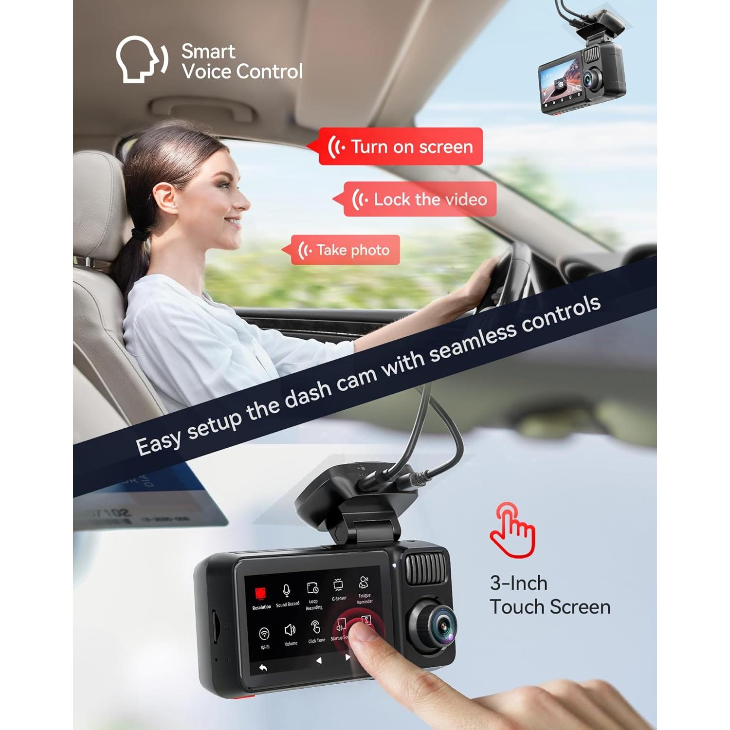 Cámara de Salpicadero REDTIGER F17 Elite 4K 3 Canal GPS