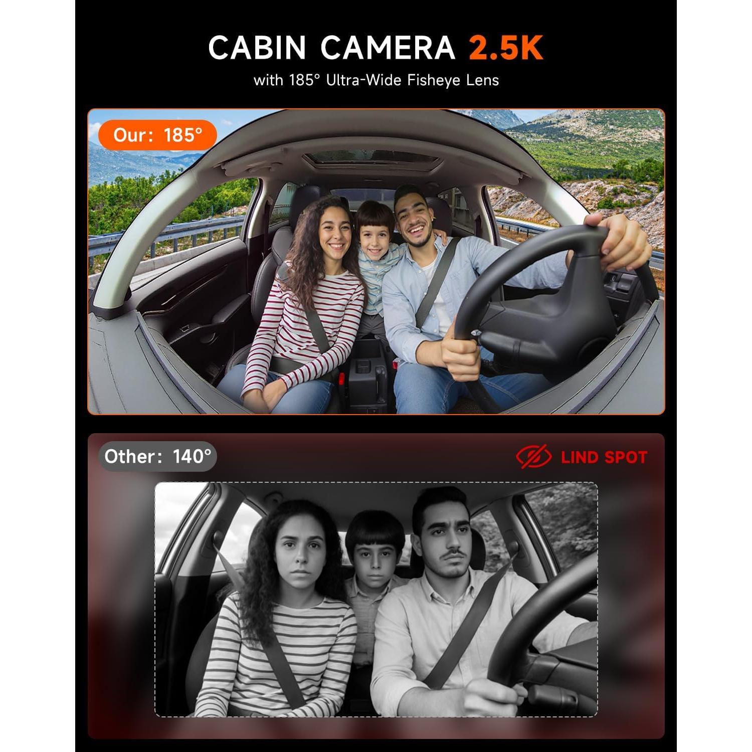 Cámara Dash 4K GT820 Doble Lente 345° WiFi GPS Negro