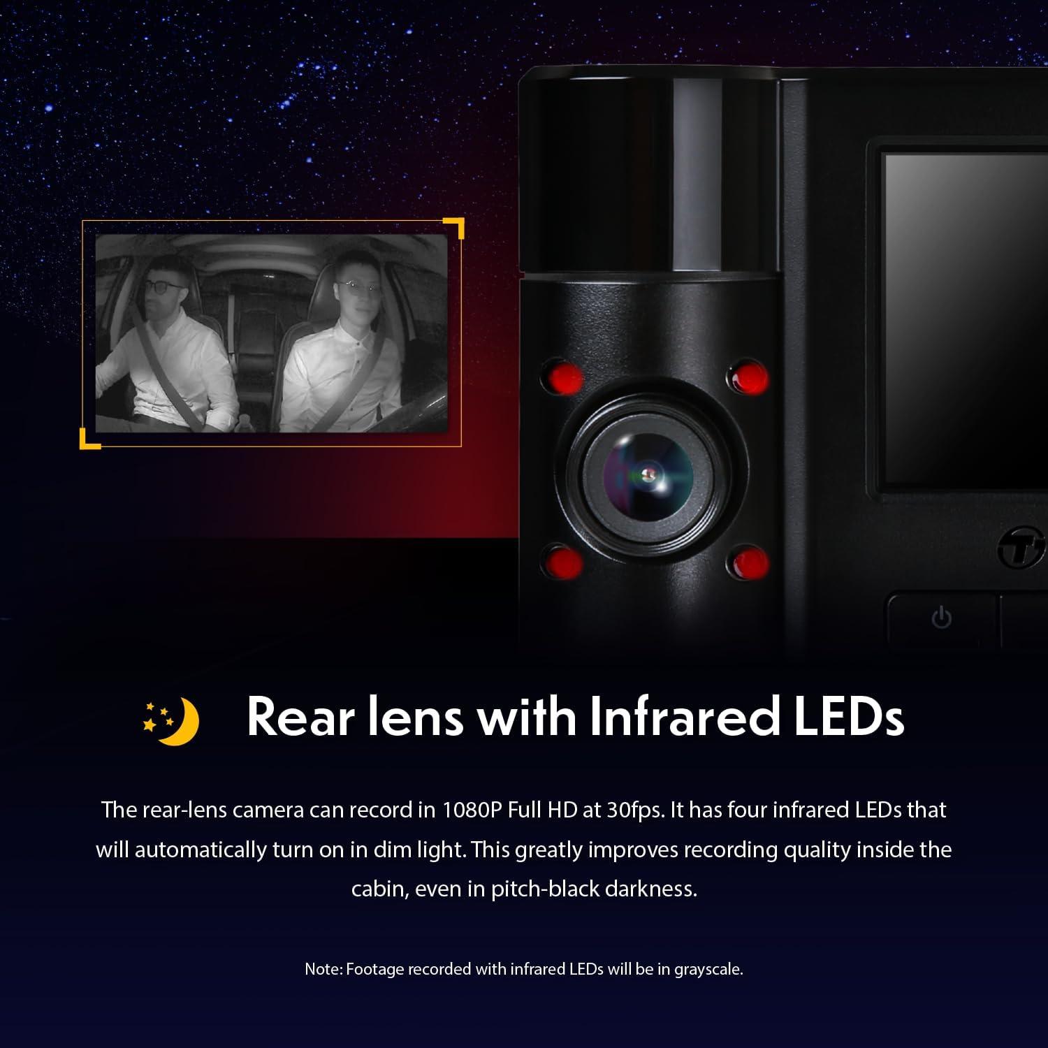 Cámara Dash Doble Transcend TS-DP550B 64GB 2K+1080P WiFi GPS