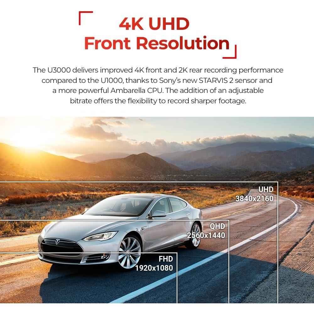 Cámara de Tablero Thinkware U3000 4K Doble con Radar y GPS