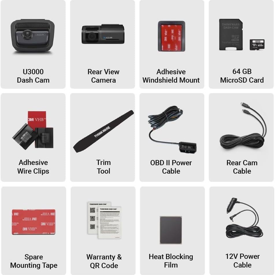 Cámara de Tablero Thinkware U3000 4K Doble con Radar y GPS