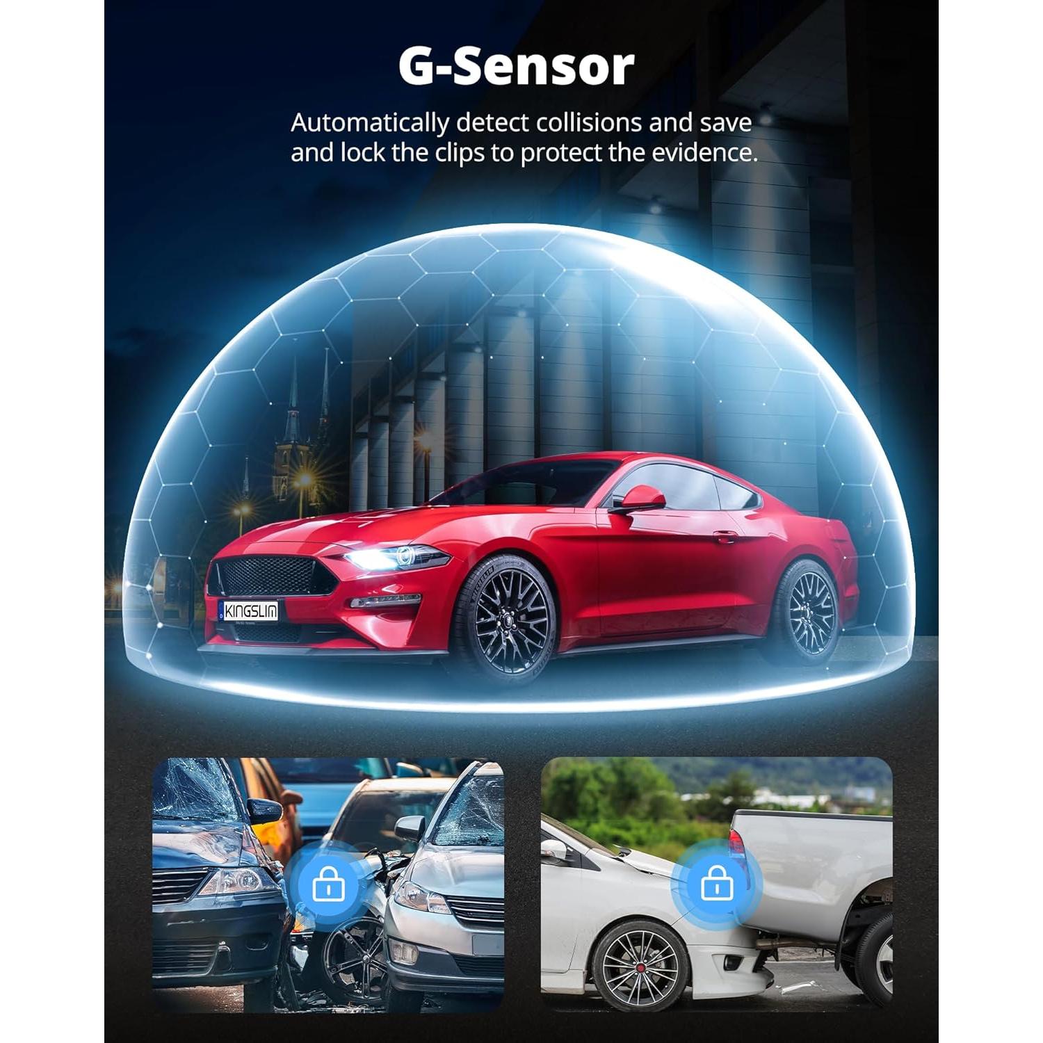 Cámara de tablero Kingslim O3 Pro 2.5K con WiFi y 64GB