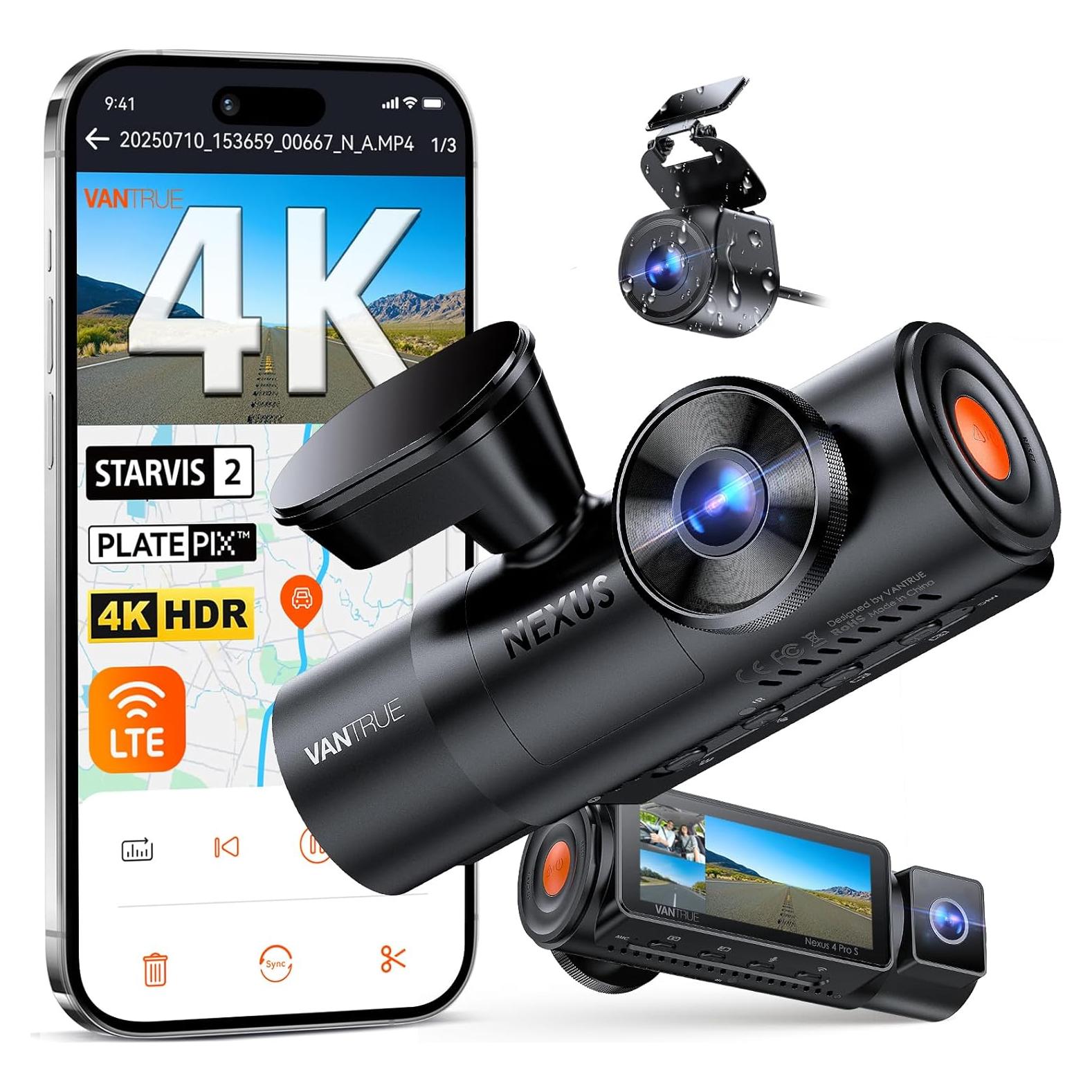 Dash Cam 3 Canales Vantrue N4 Pro S 4K con GPS y Wi-Fi