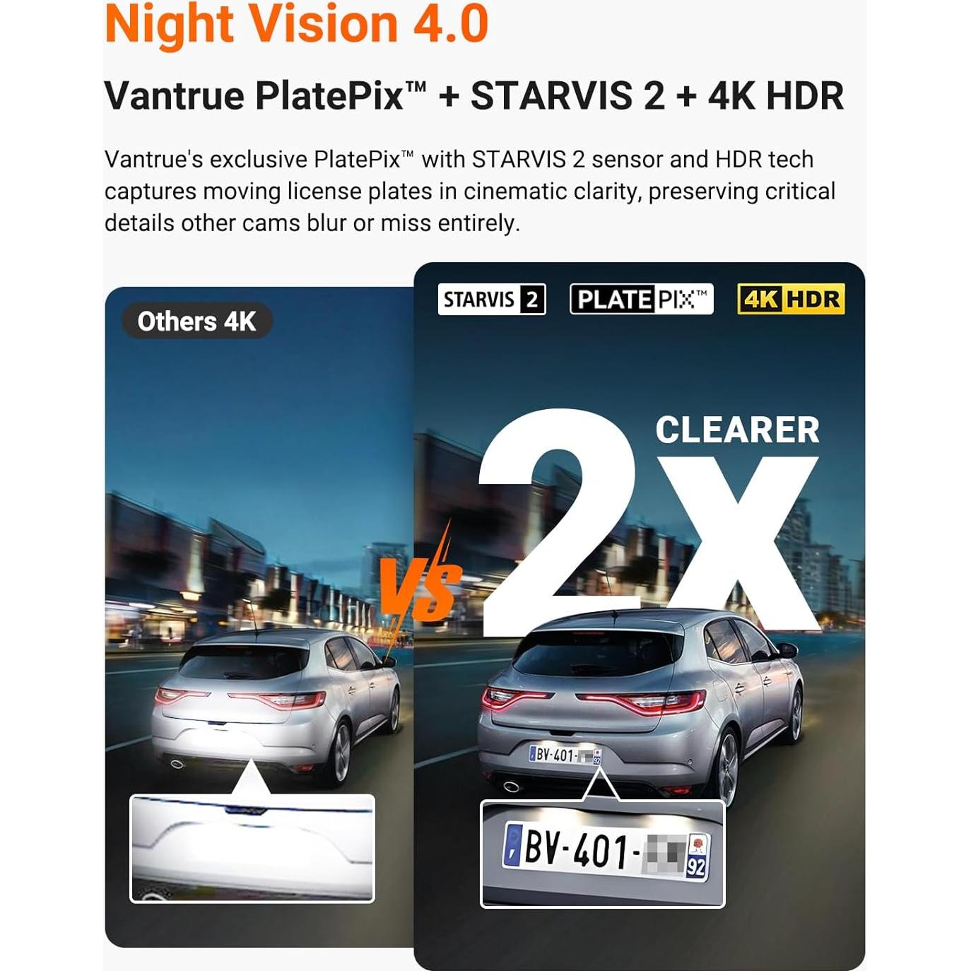 Dash Cam 3 Canales Vantrue N4 Pro S 4K con GPS y Wi-Fi