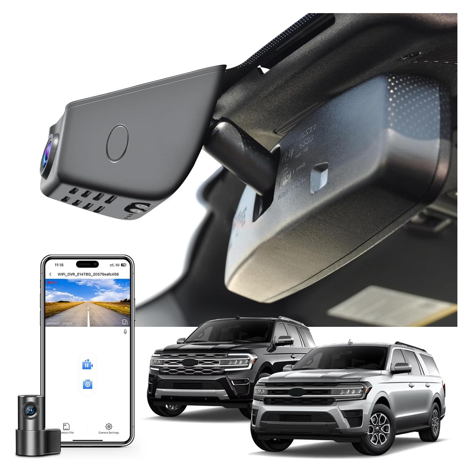 Cámara Dash 4K delantera y 1080p trasera Mangoal para Ford Expedition 2018-2025