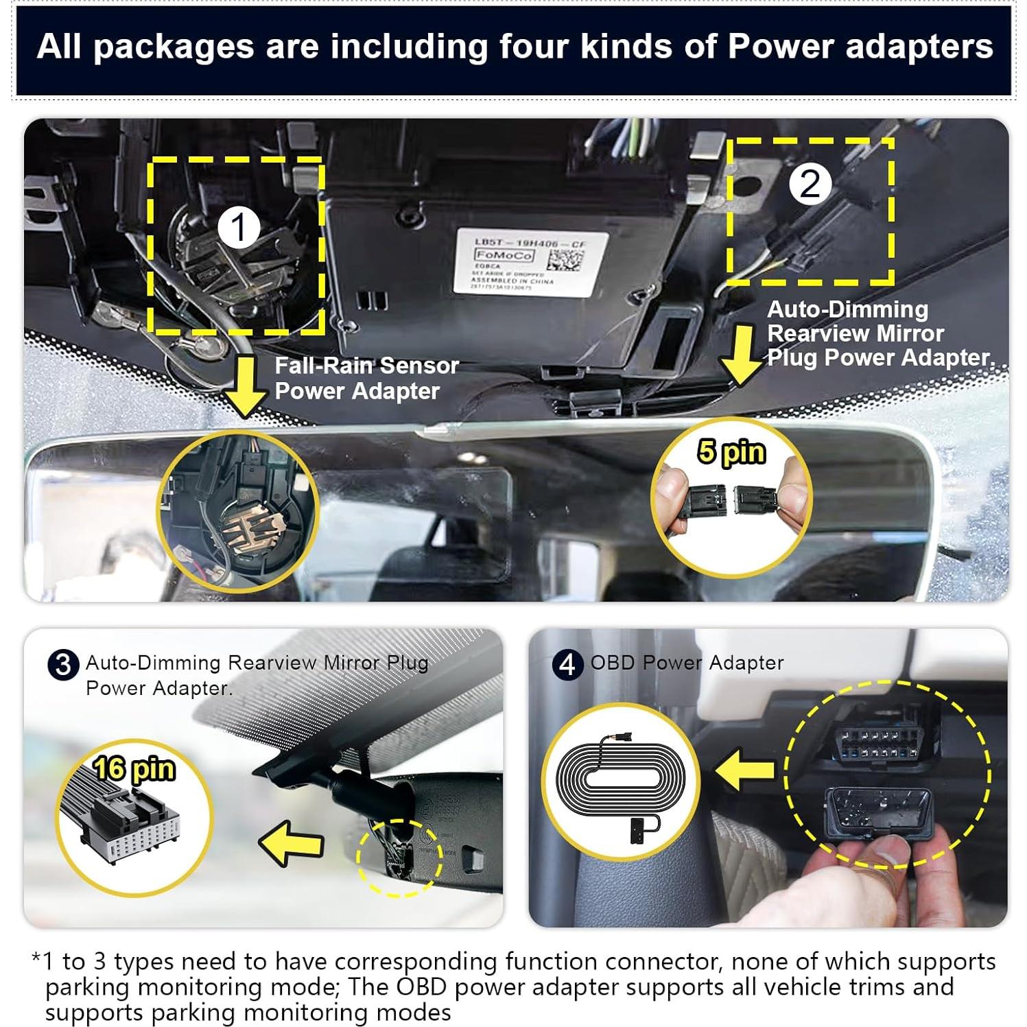 Cámara Dash 4K delantera y 1080p trasera Mangoal para Ford Expedition 2018-2025