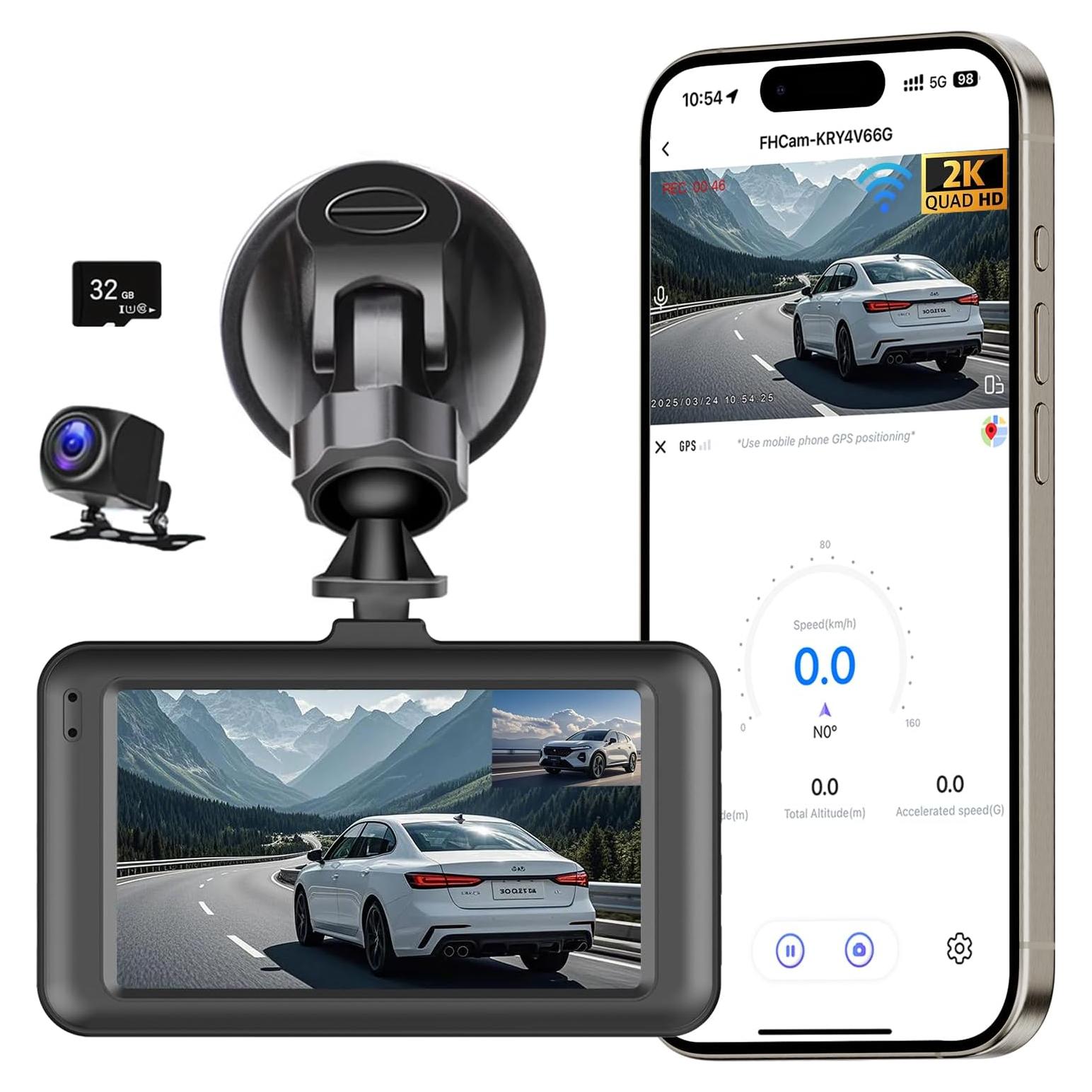 Cámara Doble 2K+1080P Baideluo con WiFi y Tarjeta 32GB