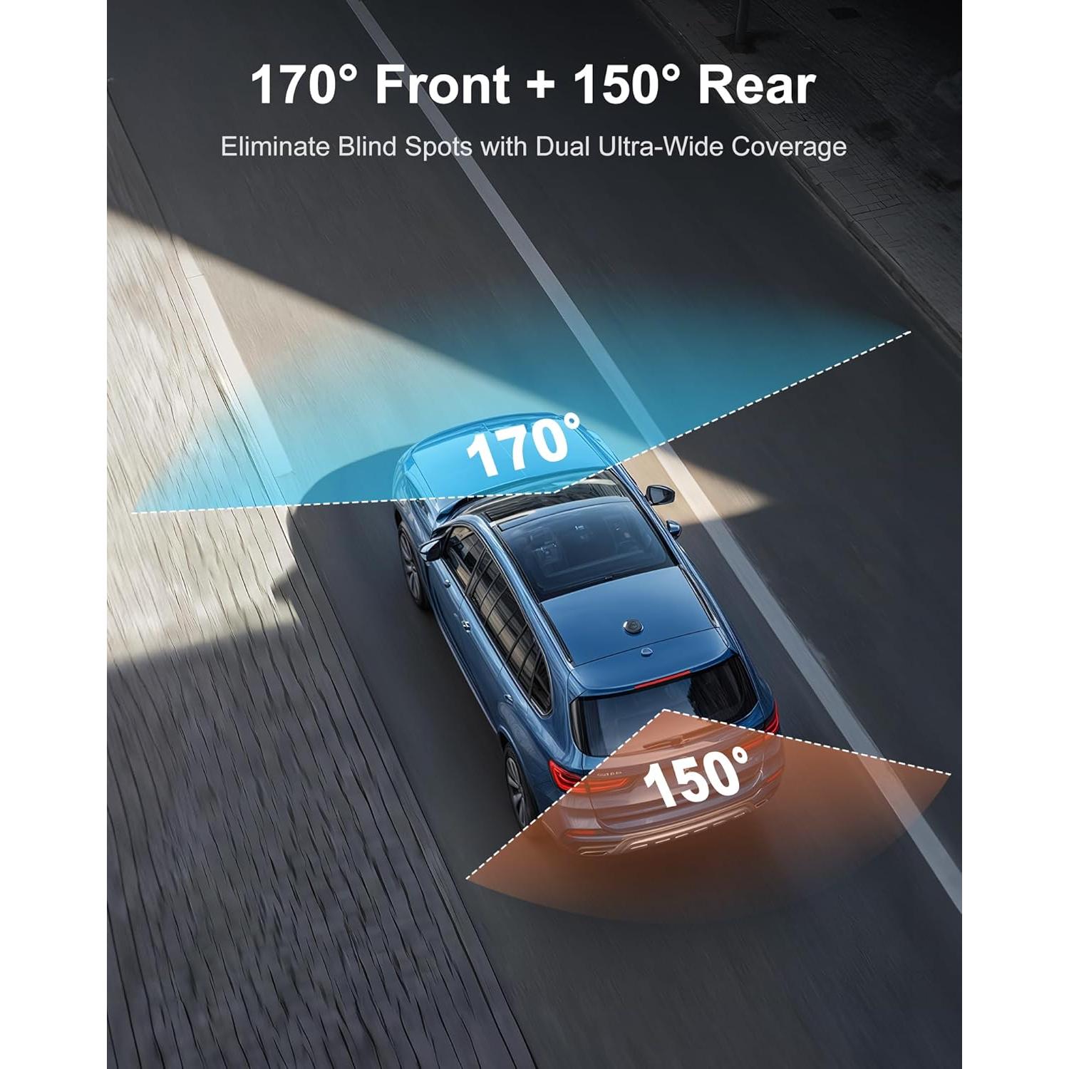 Cámara de Tablero Dual 4K+1080P CamNim con GPS y WiFi