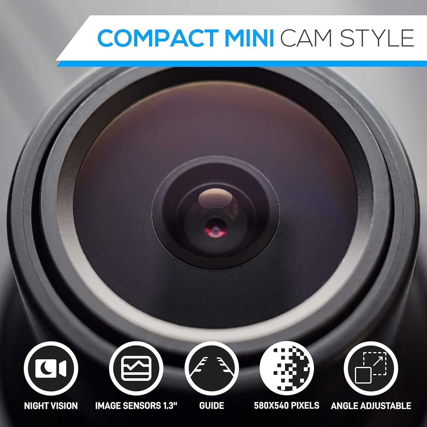 Cámara de Respaldo Pyle PLCM38FRV - Impermeable, 580x540px, Visión Nocturna