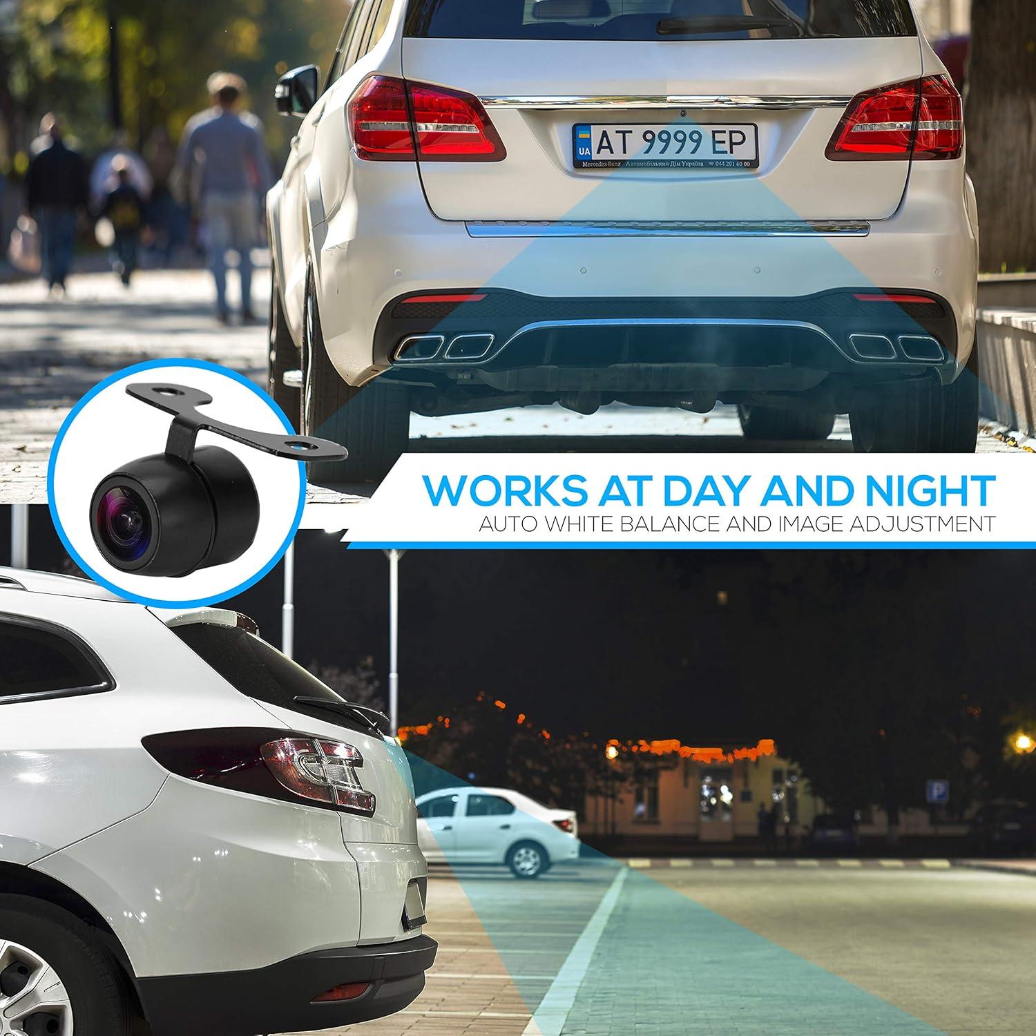 Cámara de Respaldo Pyle PLCM38FRV - Impermeable, 580x540px, Visión Nocturna