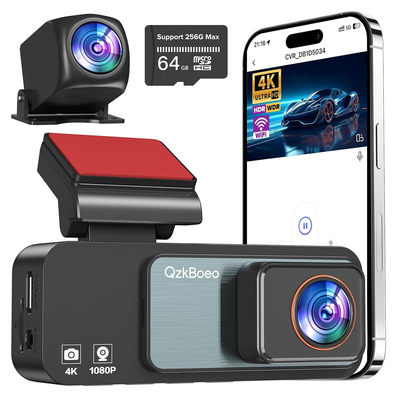 Cámara Dash 4K QzkBoeo F70 con Pantalla IPS 3.2" y Wi-Fi