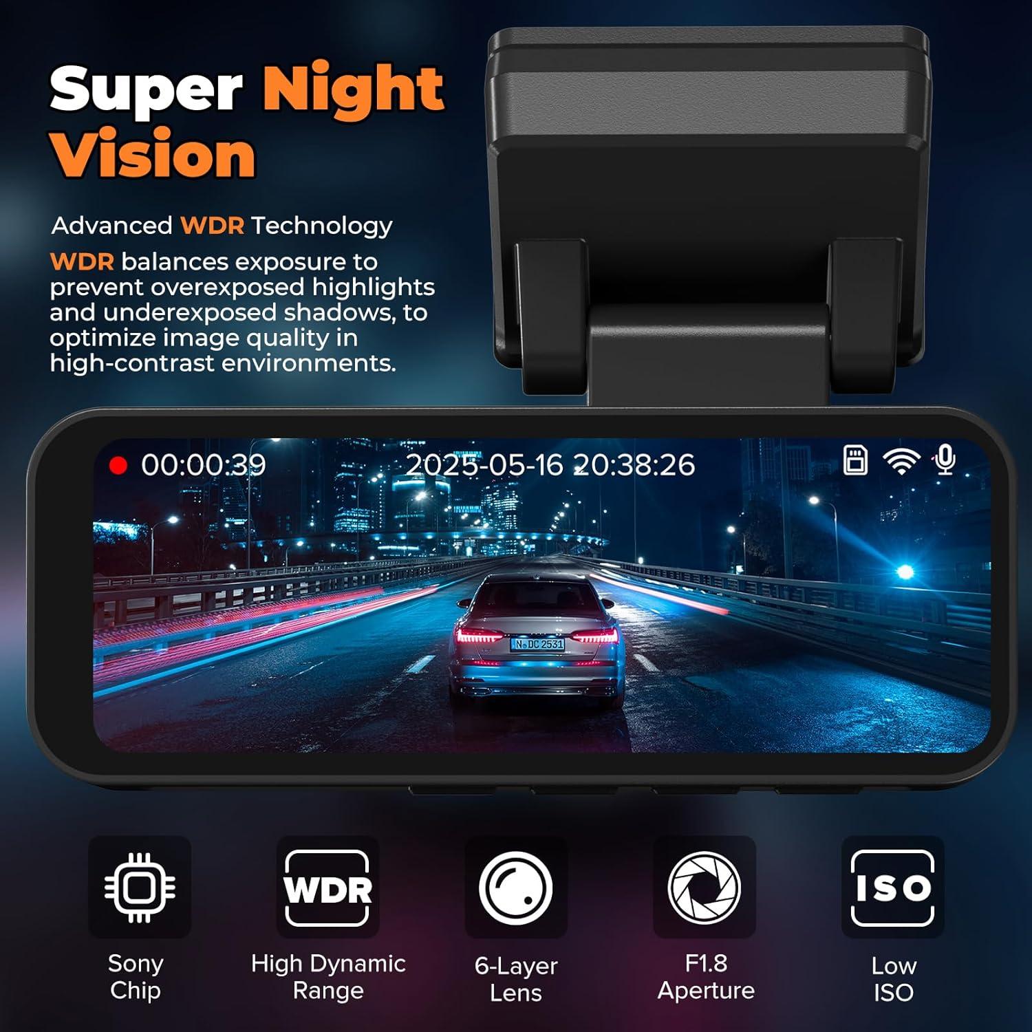 Cámara Dash 4K QzkBoeo F70 con Pantalla IPS 3.2" y Wi-Fi