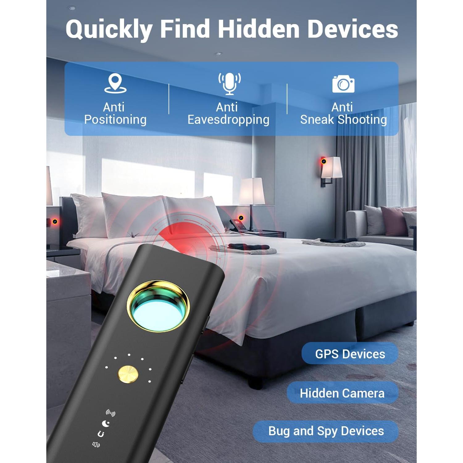Detector de Cámaras Ocultas Multifuncional 2025 - 6 Sensibilidades