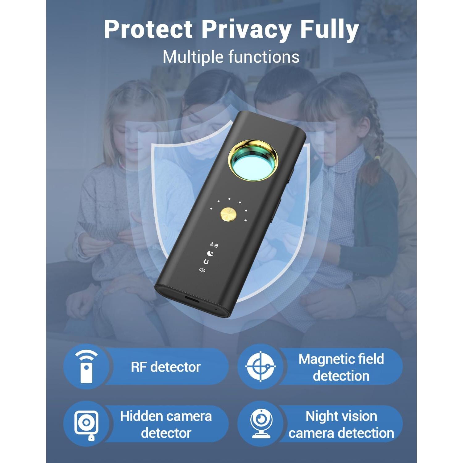 Detector de Cámaras Ocultas Multifuncional 2025 - 6 Sensibilidades