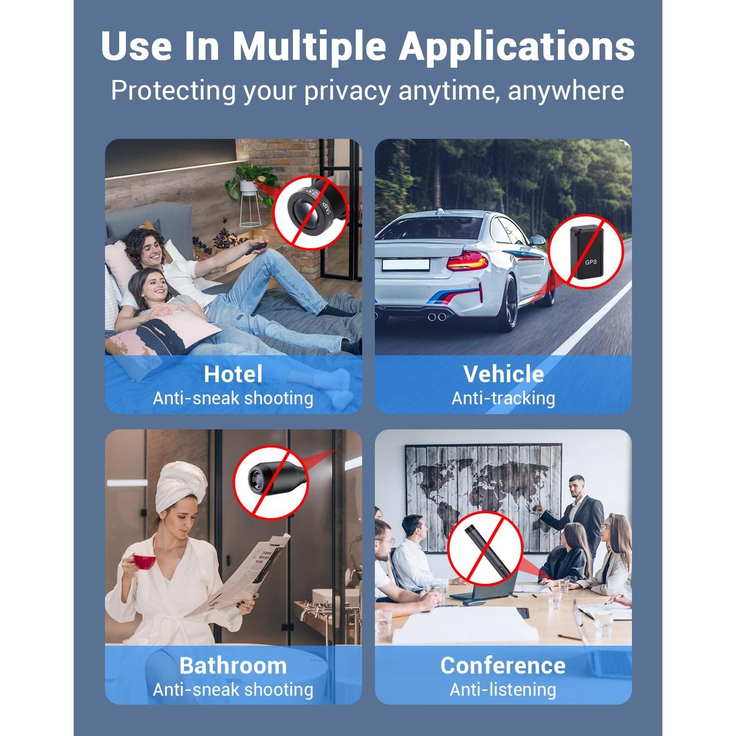 Detector de Cámaras Ocultas Multifuncional 2025 - 6 Sensibilidades