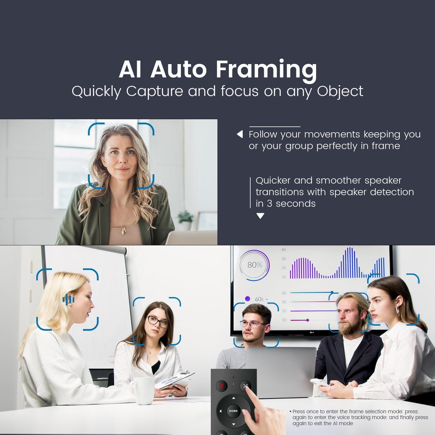 Cámara Web 4K TONGVEO TV-AC3-C con Micrófonos y Altavoz