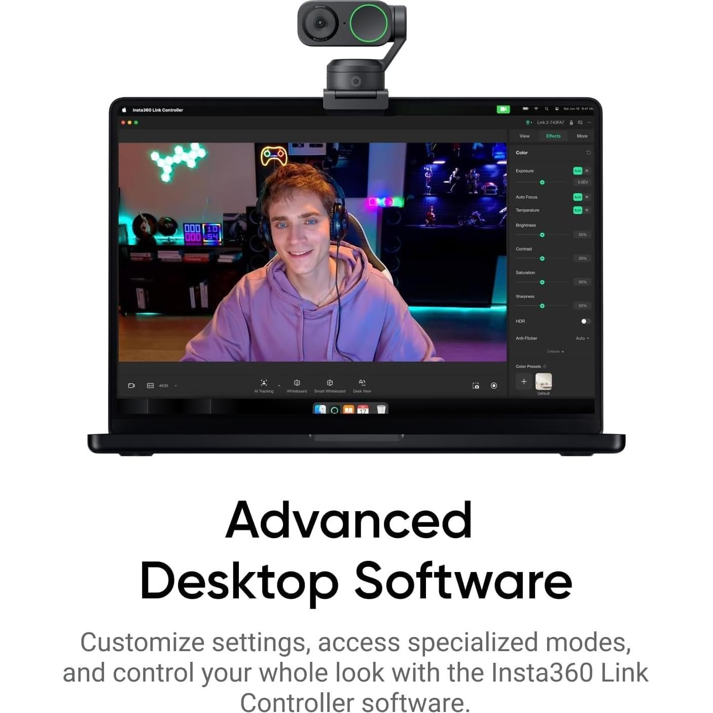 Webcam Insta360 Link 2 4K Ultra HD con Gimbal y IA