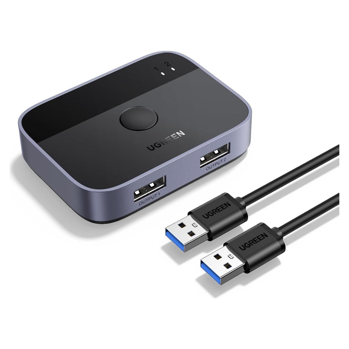 Interruptor USB 3.0 UGREEN 2 Puertos Selector para 2 PCs