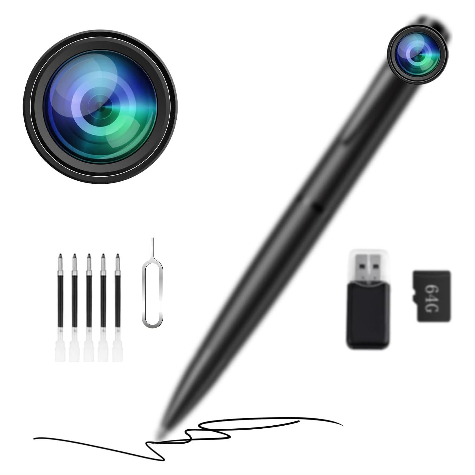 Cámara de Seguridad 1080P GHYREX con Tarjeta SD 64GB