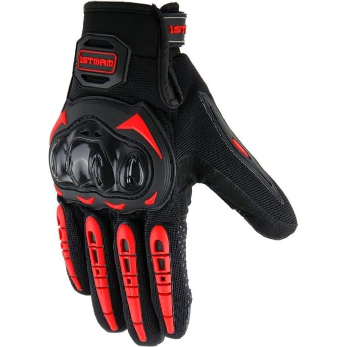 Guantes de Motocross 1Storm MCS17 Rojo Táctil Reforzados