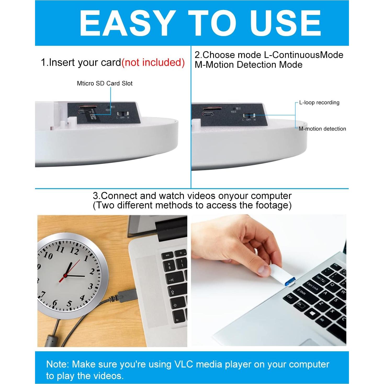 Reloj de Pared con Cámara Oculta Isekurity 1080P Detección Movimiento