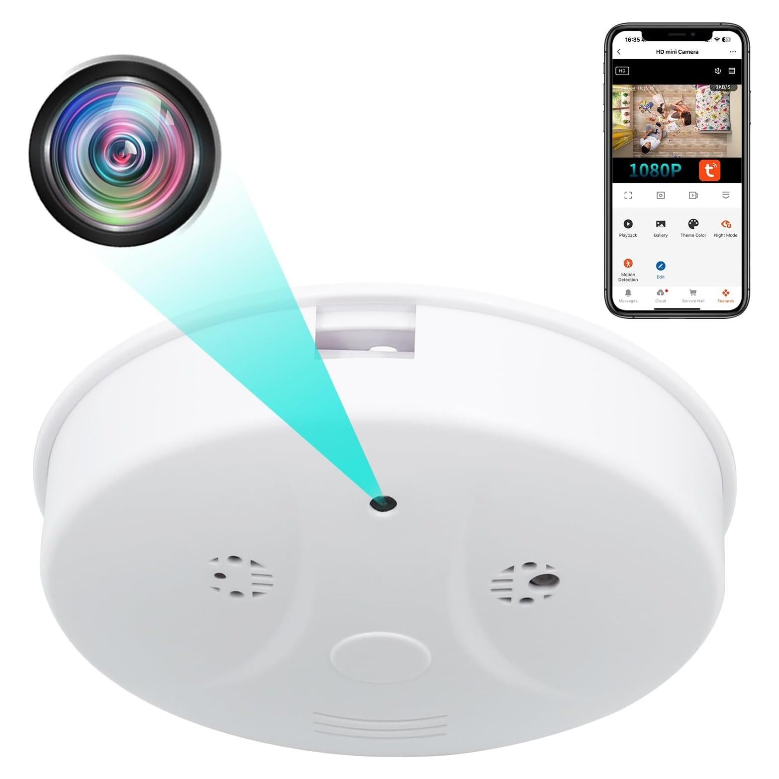 Cámara de Seguridad Inalámbrica eovas HD 1080P con Visión Nocturna