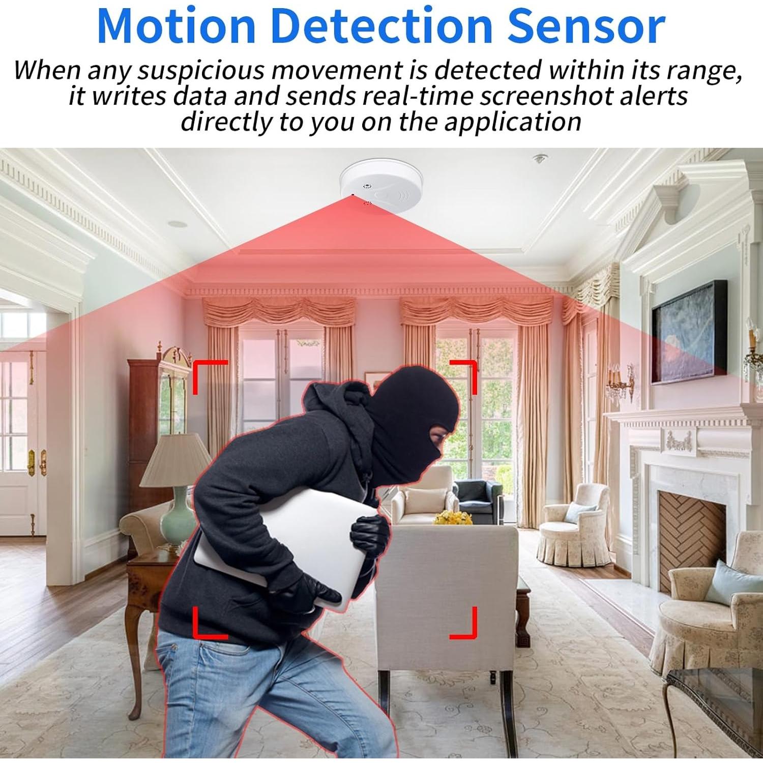 Cámara de Seguridad WiFi eovas 1080P Detector de Humo