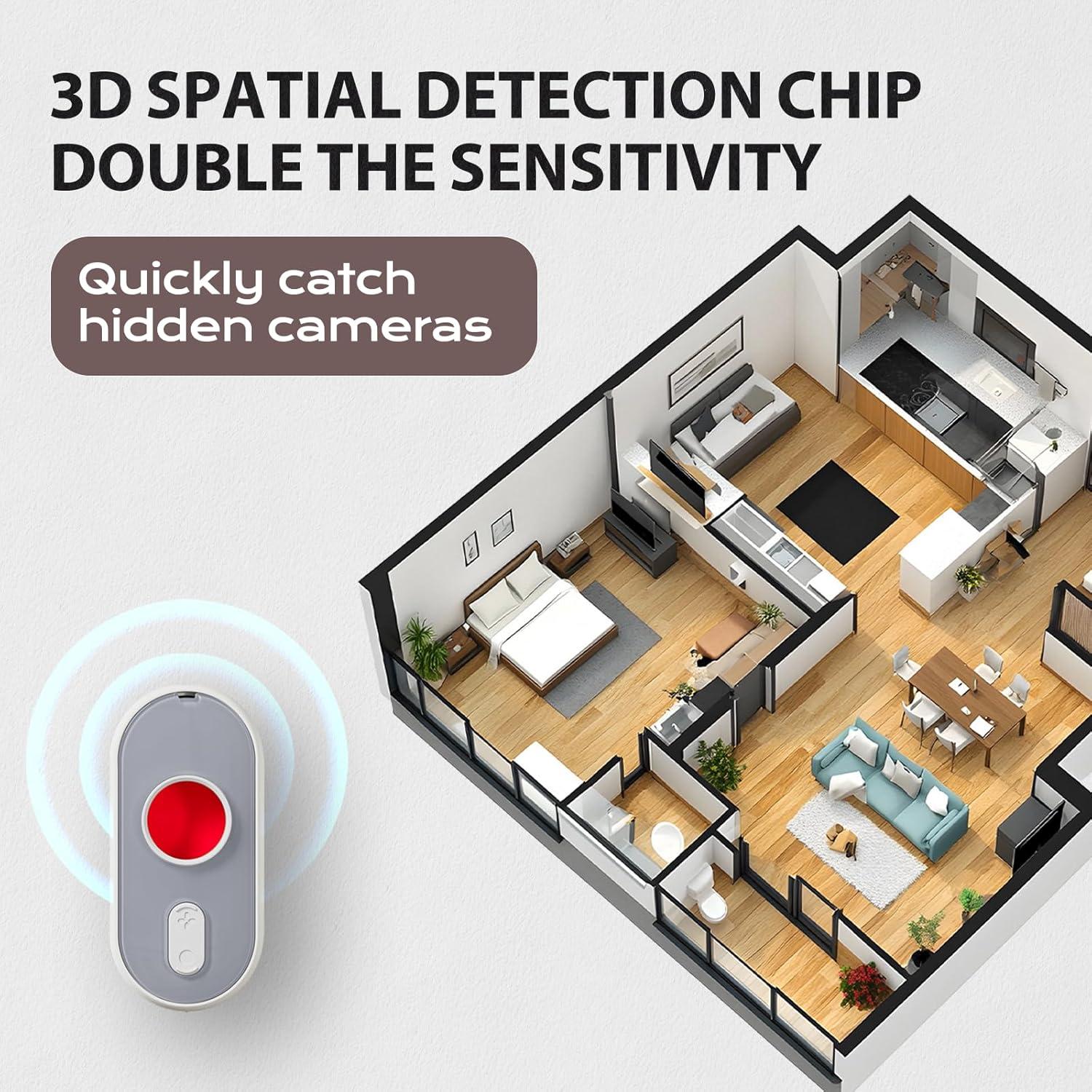 Detector de Cámara Oculta Kacylzom 3-en-1 con Linterna LED