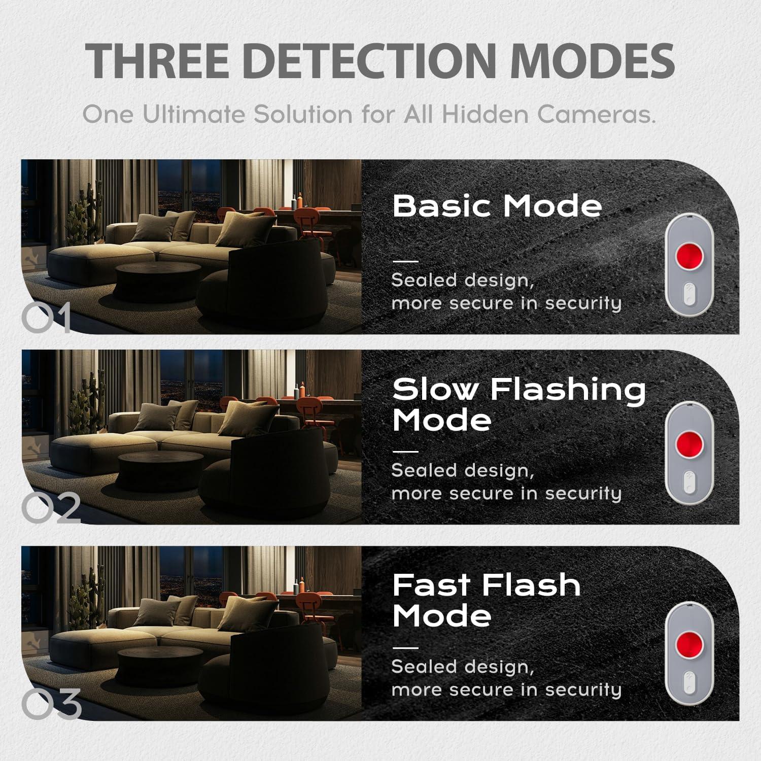 Detector de Cámara Oculta Kacylzom 3-en-1 con Linterna LED
