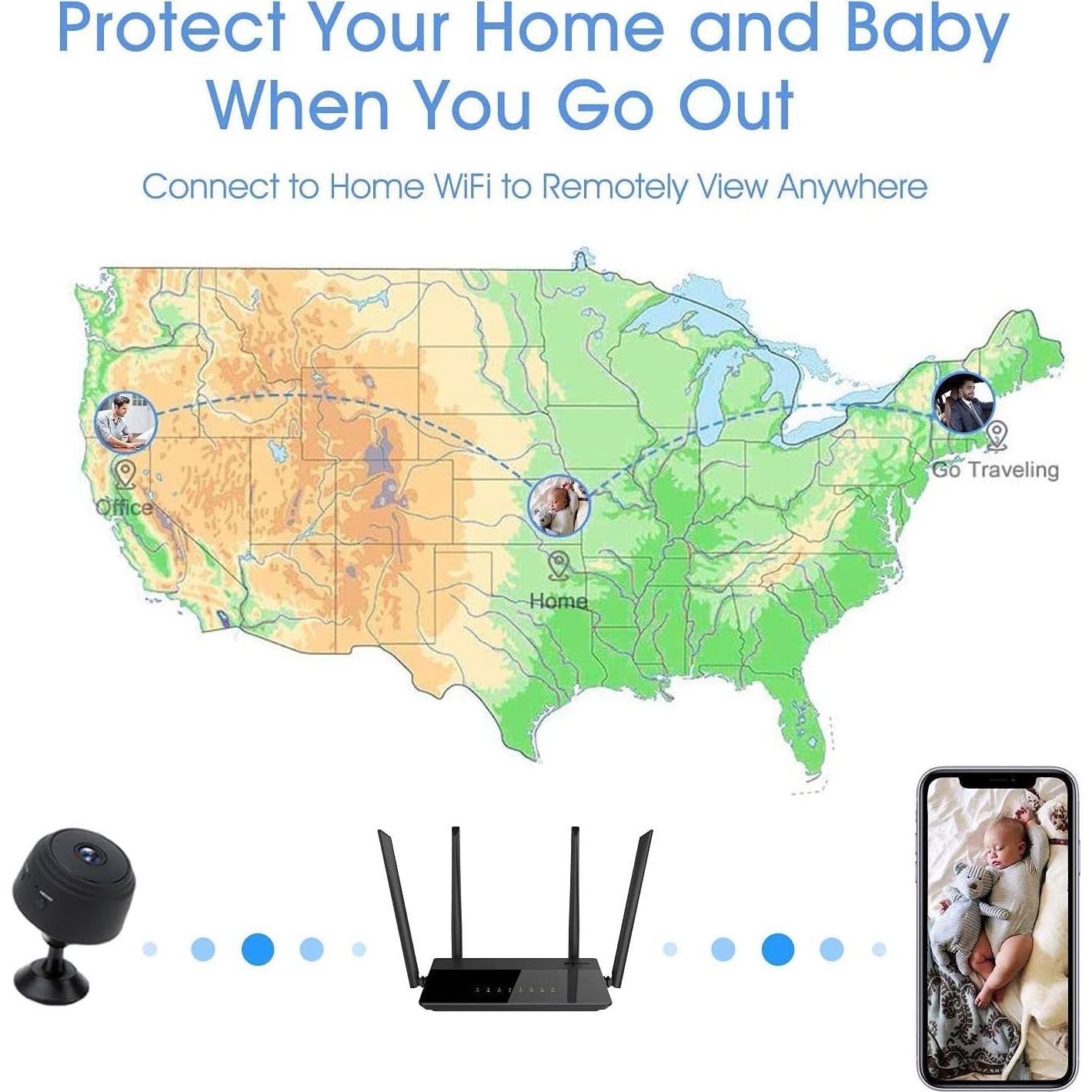 Cámara Espía WiFi SHANGREN Mini 1080p con Visión Nocturna