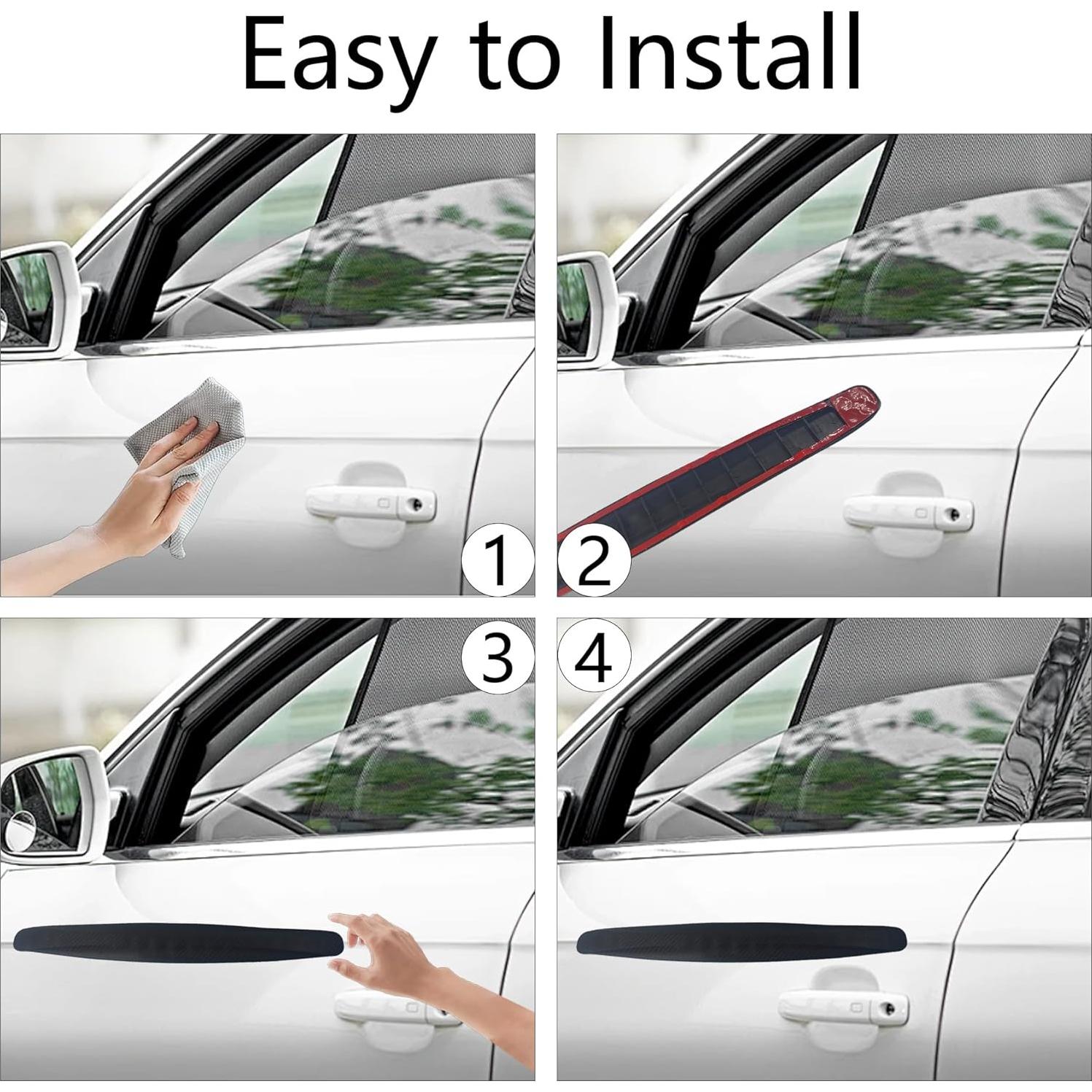 Tiras de Protección de Parachoques AUXBC 40x5.5cm Negro 2Pcs