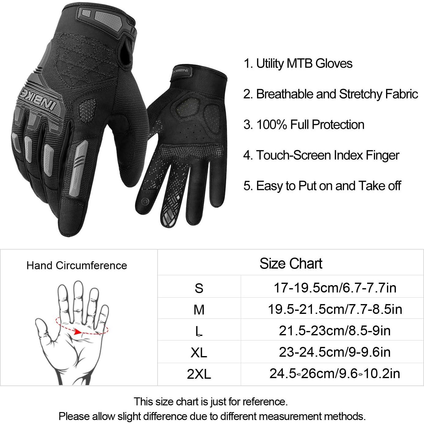 Guantes de Montaña INBIKE XXL Táctiles y Antichoque