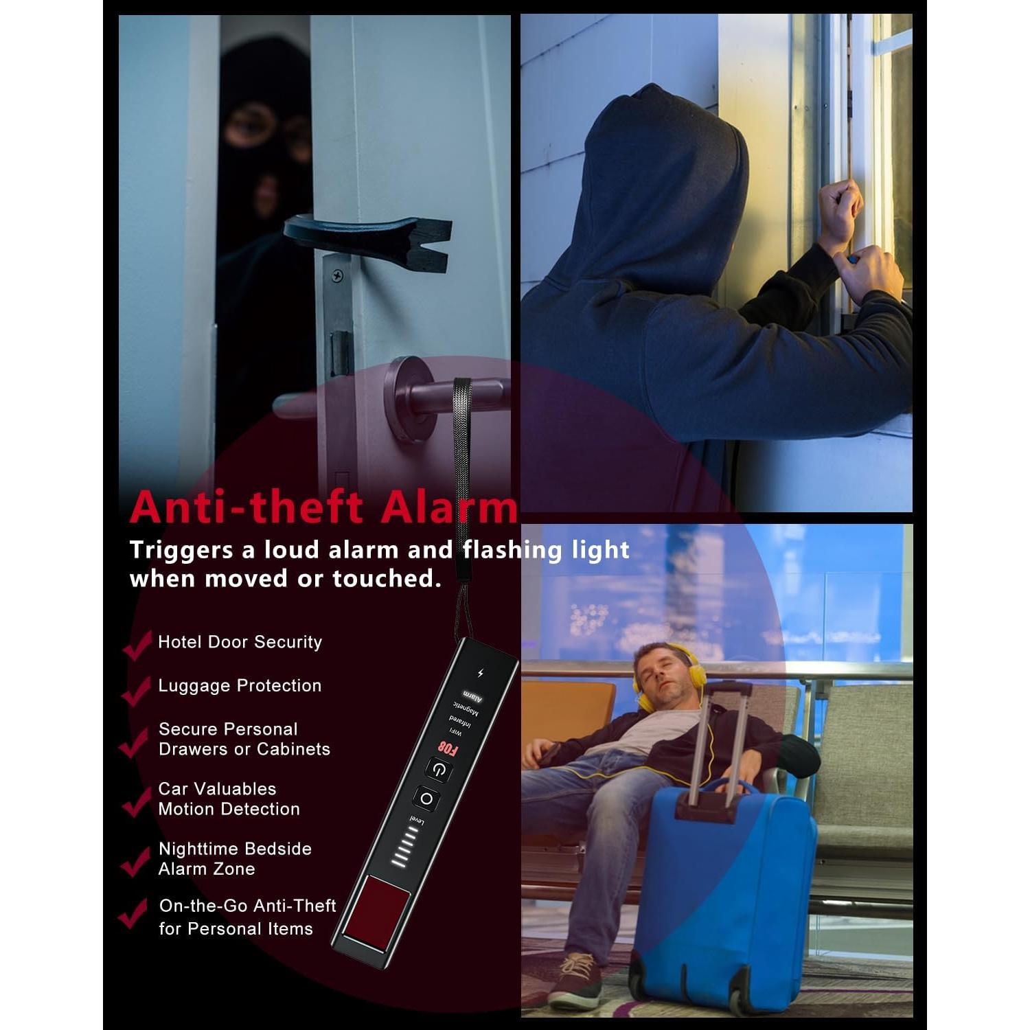 Detector de Cámaras Ocultas F08 - Alarma SOS y GPS - Portátil