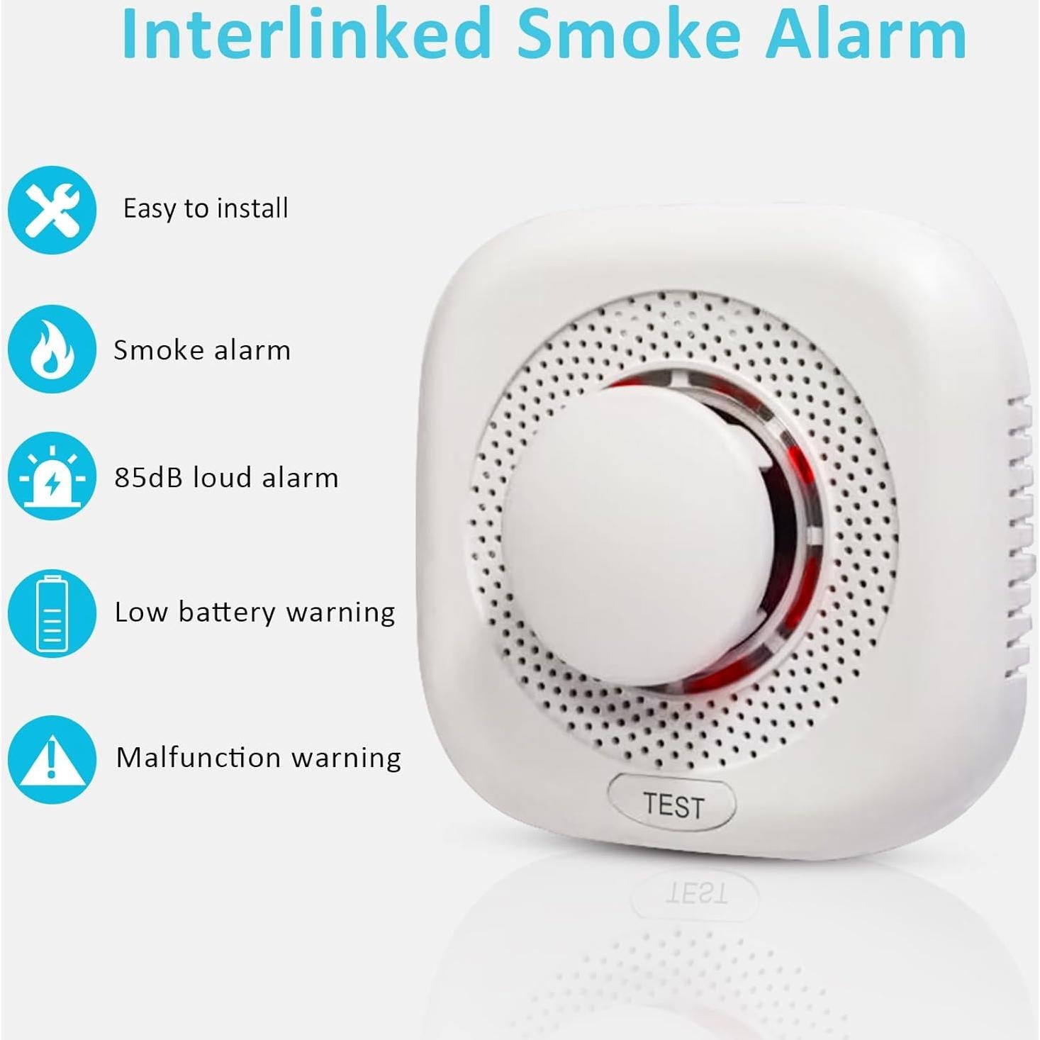 Detector de Humo Óptico Chagasort 2 Paquete con LED