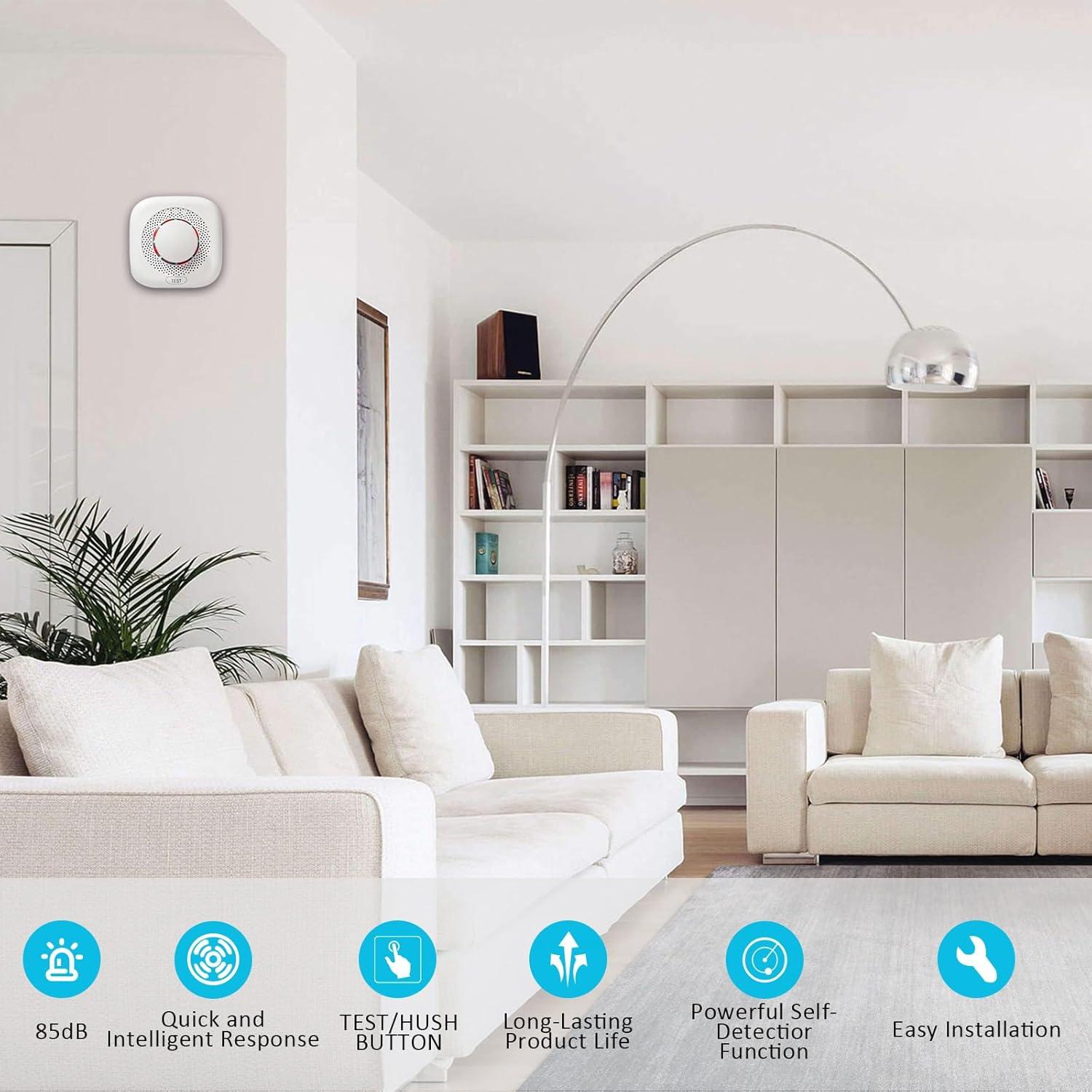 Detector de Humo Óptico Chagasort 2 Paquete con LED