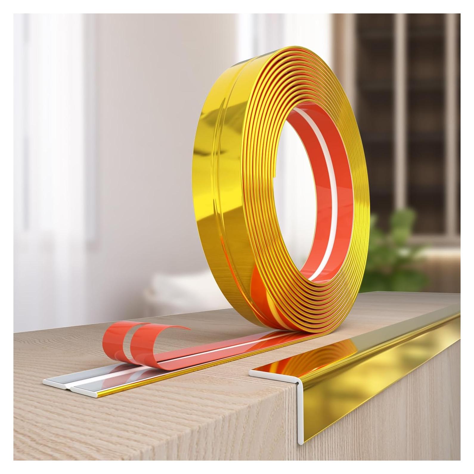 Moldura de Pared Autoadhesiva Socein 3m x 2cm Dorado PVC