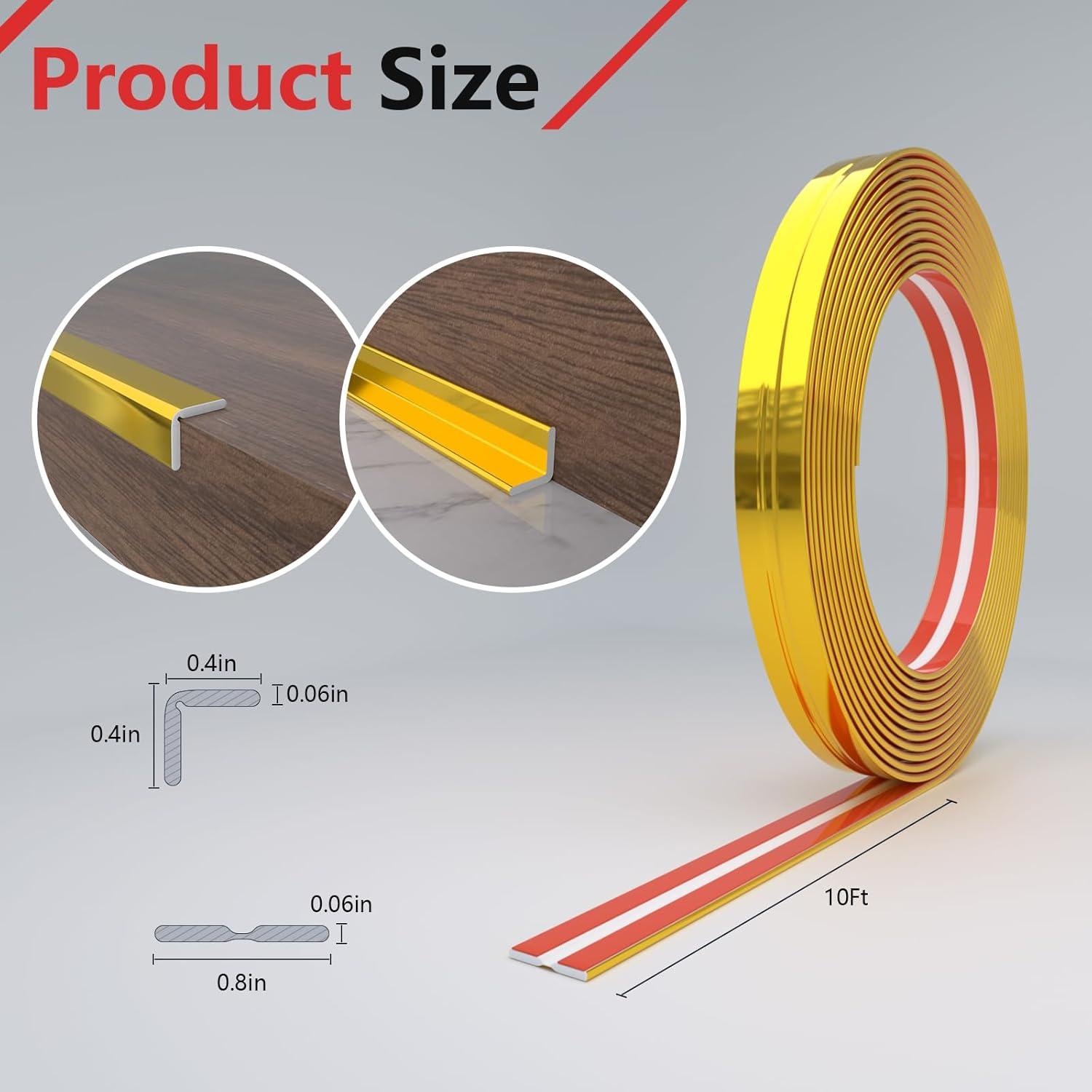 Moldura de Pared Autoadhesiva Socein 3m x 2cm Dorado PVC