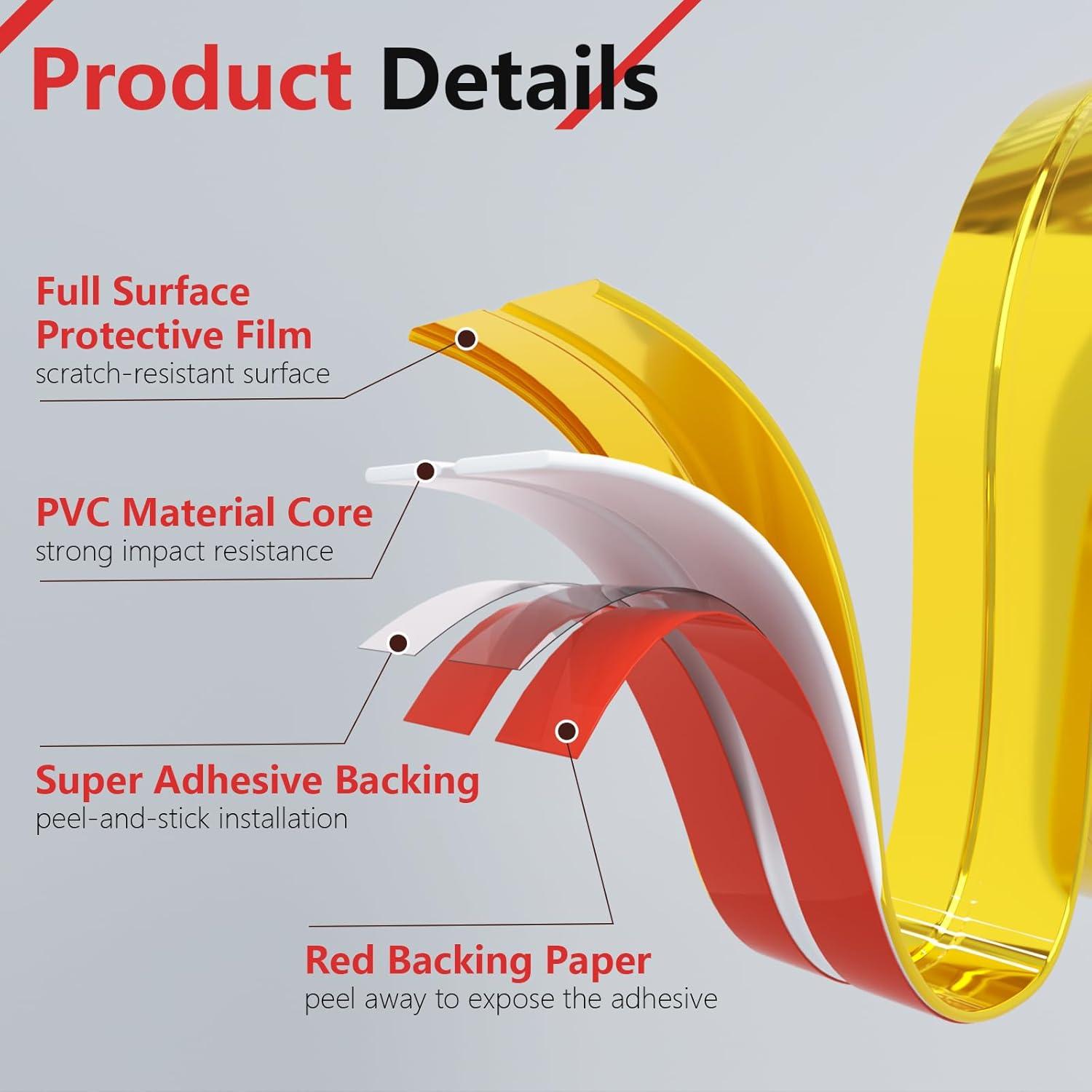 Moldura de Pared Autoadhesiva Socein 3m x 2cm Dorado PVC